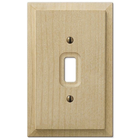 Amerelle Unfinished Wood Toggle Wall Plates 1 Duplex Outlet Covers - Picture 2 of 11